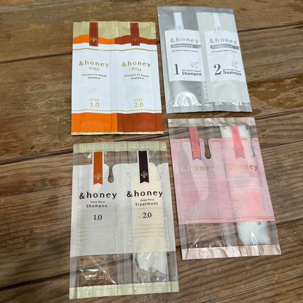 &Honey Shampoo Treatment Sample Set Lot 4pk J-Beauty Viral Haircare NEW